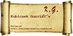 Kubicsek Gusztáv névjegykártya