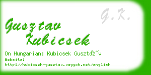 gusztav kubicsek business card